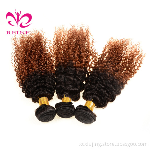 REINE Unprocessed malaysian 1b/30# hair jerry curl bundles Cuticle aligned hair raw kinky curly indian human hair grade 8a